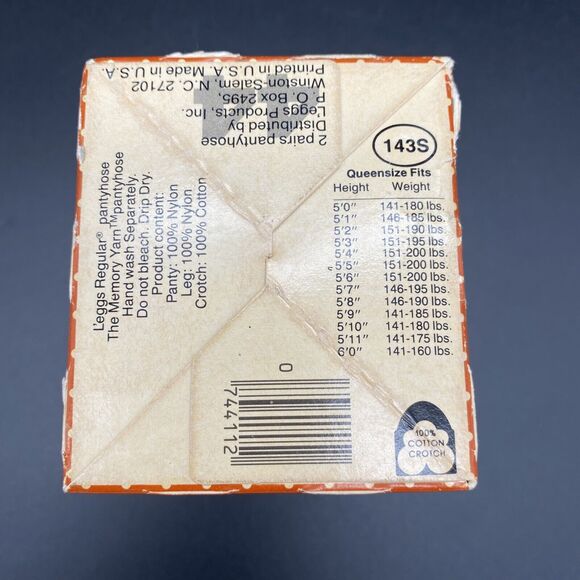 NEW Vtg Leggs Regular Pantyhose 2 Pair Sheer Toe SunTan Nylon Size Queen - Picture 6 of 8